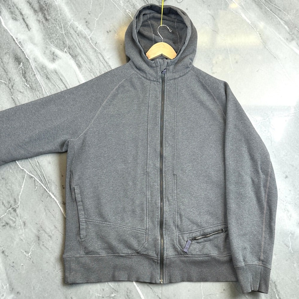 Lululemon Full Zip Hoodie Mens XL Grey Scuba Style Fleece Activewear Jacket